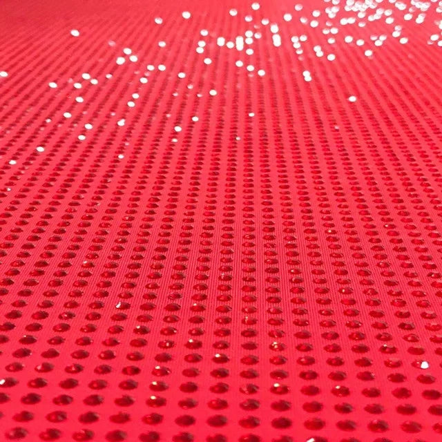 Custom Soft and Easy to Tailor Fashion Colorful Hotfix Stretchable Rhinestone Fabric