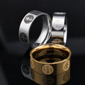 New Arrival Simple Cross Christian Stainless Steel Ring Gold Plated St Benedict Exorcism Gift