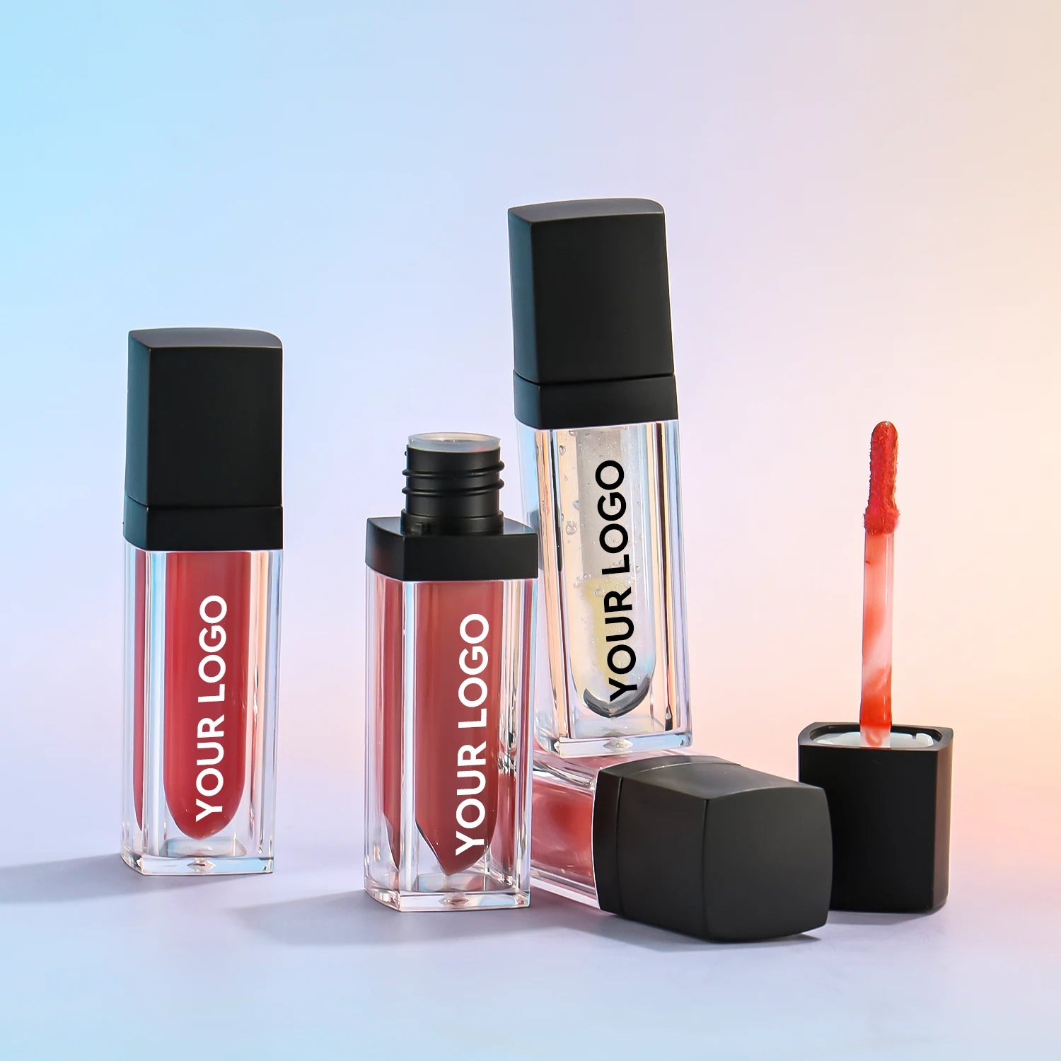 Matte Black Liquid Lipstick Private Label Vegan Cruelty Free Lipgloss Long Lasting Lip Gloss Containers