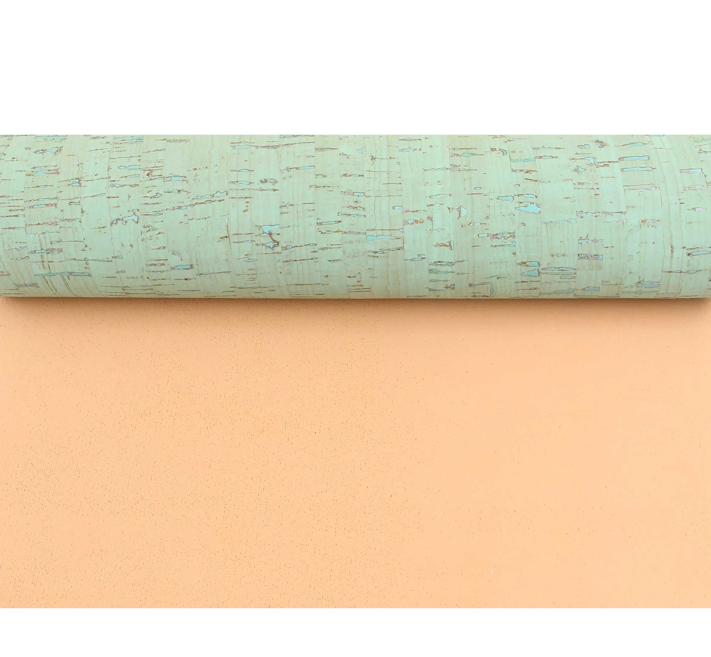 INFOCORK Light Green Cork Fabric Leather Sheet - Soft Synthetic PU Base for Shoes Wallpaper Bags Packaging Suits & Toy Mats