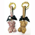 New Style Cute Cartoon Bling Crystal Rhinestone Diamond Teddy Bear Bag Pendant Gift Ornaments Accessories Car Keychain