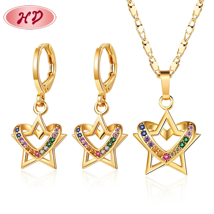 Luxury Bridesmaid Fancy High Quality Necklace and Earrings Jewelry Sets for Women