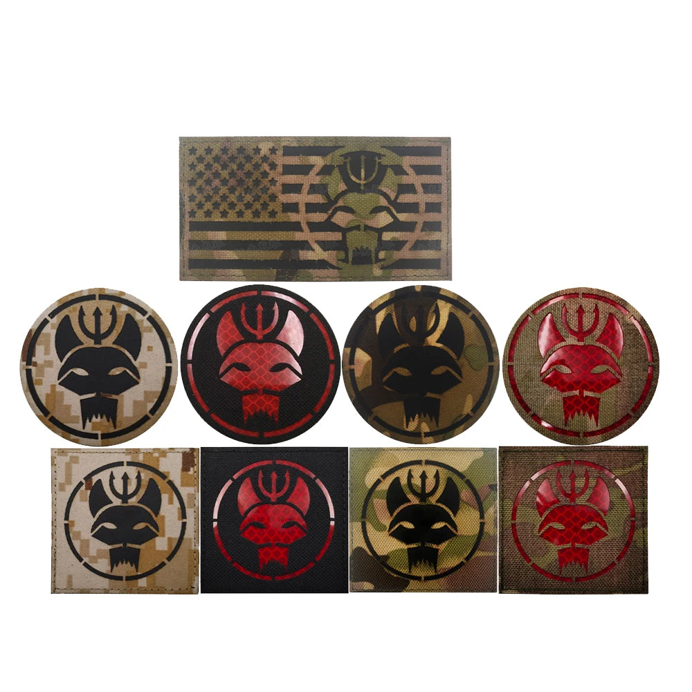 Trident Cat Head Custom IR Armband Morale Tactical Badges CP Camouflage Action Sign Patches