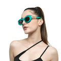 STORY XG95204 Custom Square Black Sun Glasses Small Rectangle Frame Eyewear Trendy Chain Leg Green Sunglasses for Women