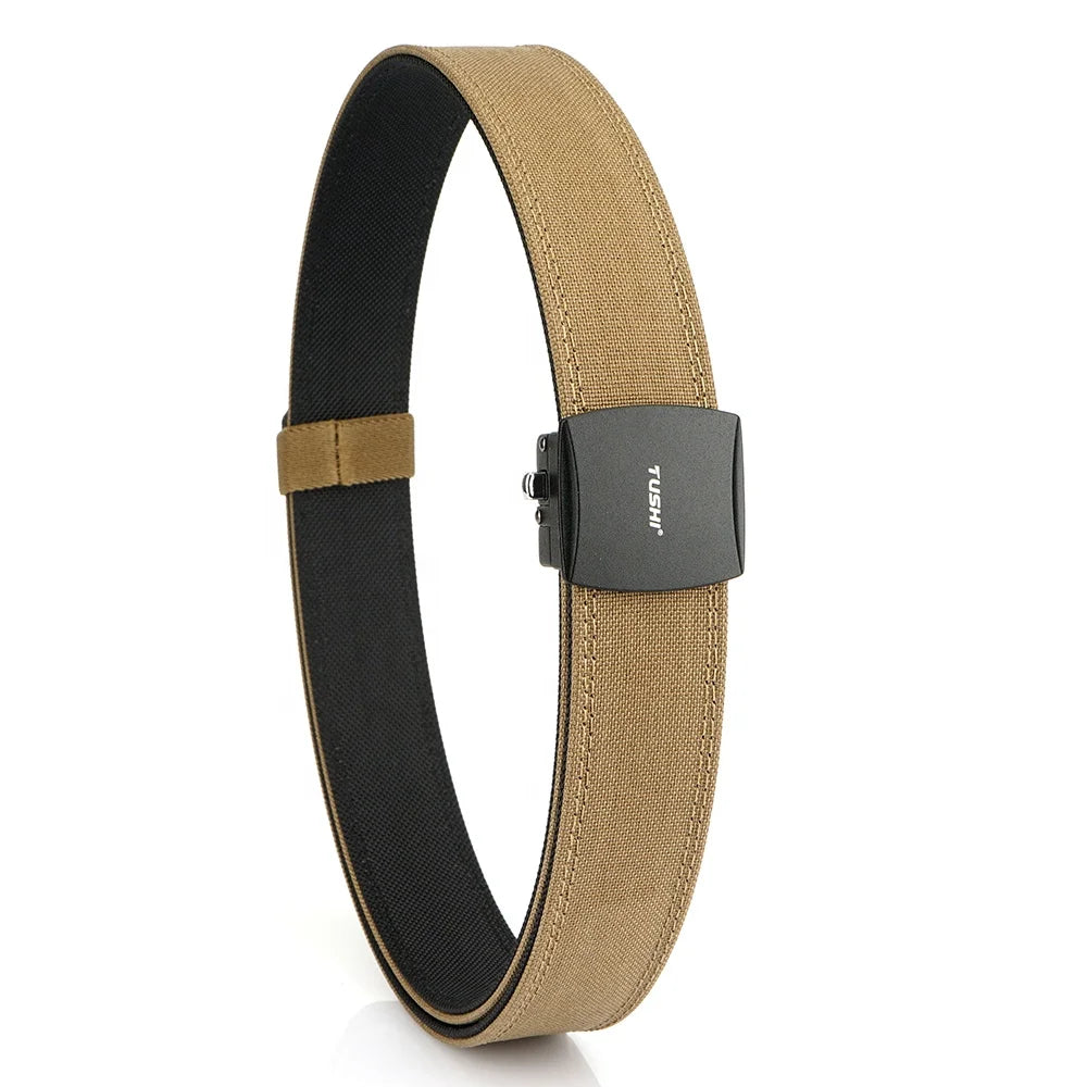 Customized Men's 3.8 Nylon Fabric Belt Double-Layer Thickened Business Casual Style for Outdoor Shooting Training Alloy