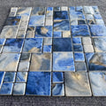 Modern Glass Mosaic Tiles Eco-Friendly 6mm Thick Square Design Graphic Design 5-Year Warranty for Interior Wall Villa Floor/Wall