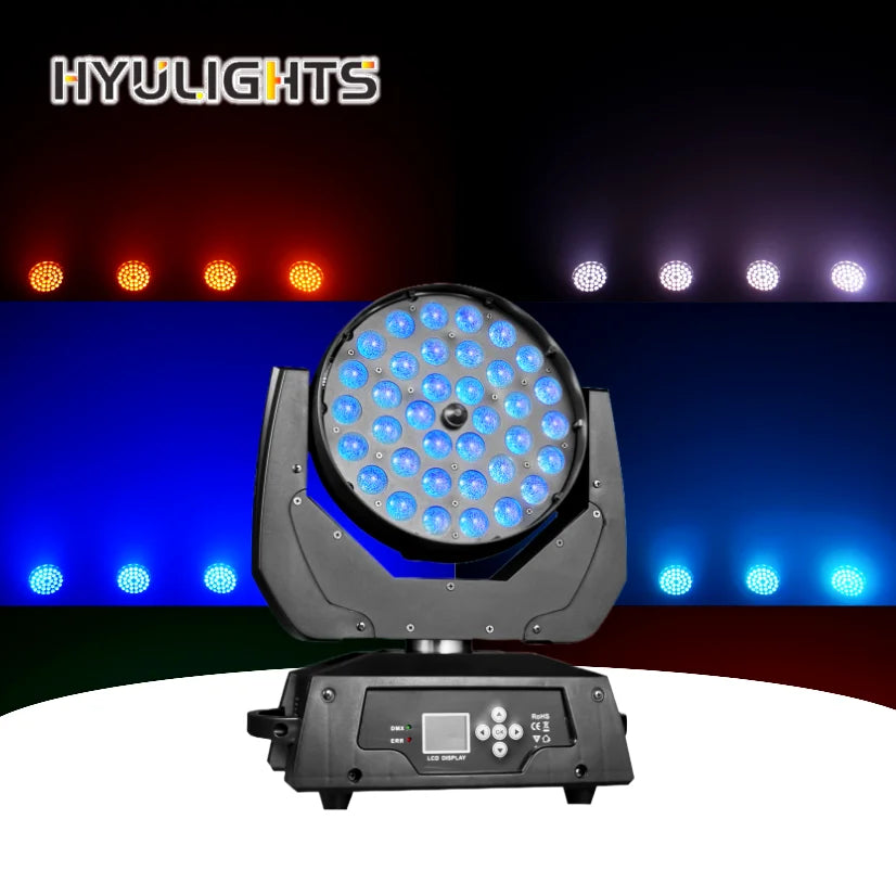 Professional LED 36x18W Zoom Wash Beam Moving Head Light DMX512 Lights Stage Lighting for Dj Disco Party bar Club Show Wedding