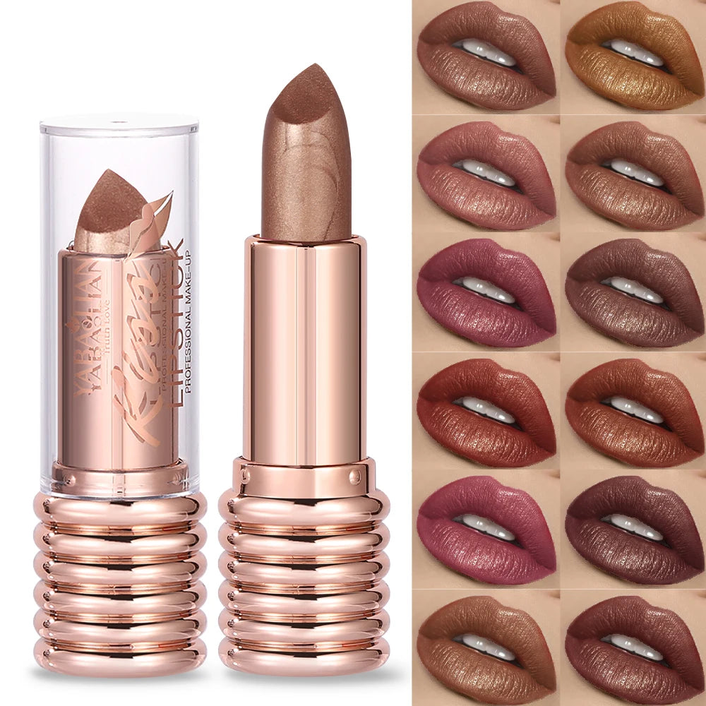 Fashion 12-color Moisturizing Lipstick Private Label Custom Lipstick Matte Wholesale Long Lasting Waterproof Metallic Lipstick