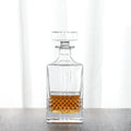 NOVARE Wholesale Lead Free Crystal Machine-made Square Glass Classic Transparent 750ml Household Bar Sets Whiskey Decanter