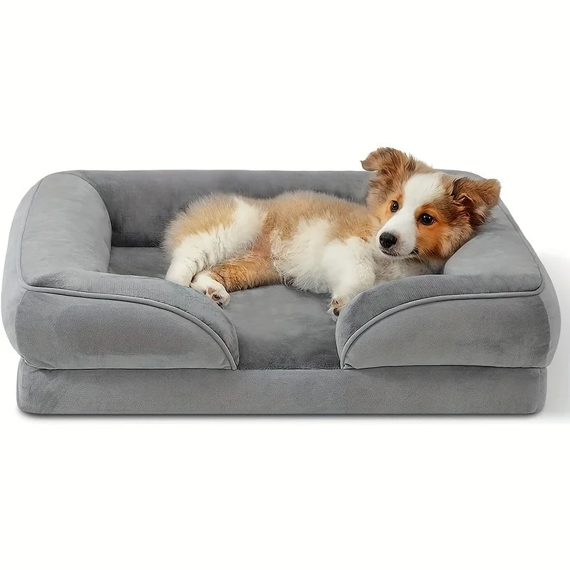 DOUBLEFLY Personalized Comfortable Polyester PP Cotton Pet Sofa Waterproof Nonskid Dog Bed Removable Washable Cover Solid 064DGW