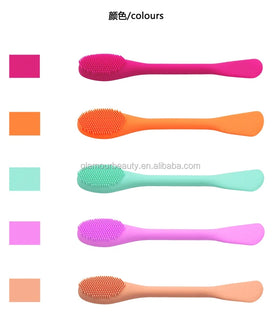 Multi Functional Double Side Soft Silicone Scrubber Mask Applicator Lip Scrub Brush Easy to Clean Face Exfoliator Cleansing Tool