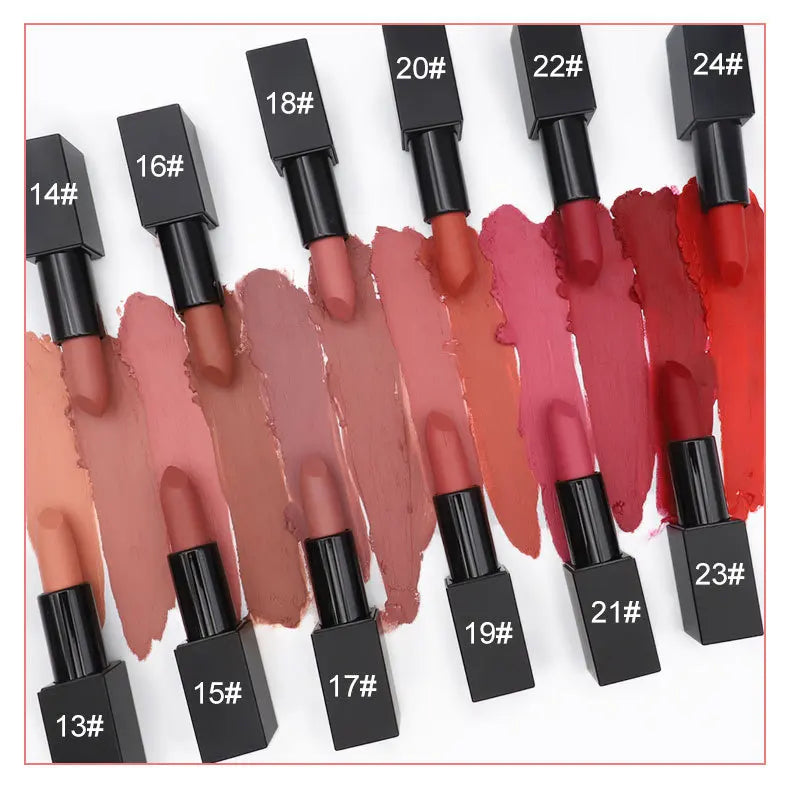 Wholesale DIY Vegan Matte Lipstick Full Coverage Satin Lipgloss with Custom Logo Ready to Ship Bulk Lipstick