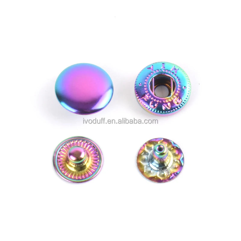 12mm Metal Rainbow Snap Fastener Button Set Snap Button