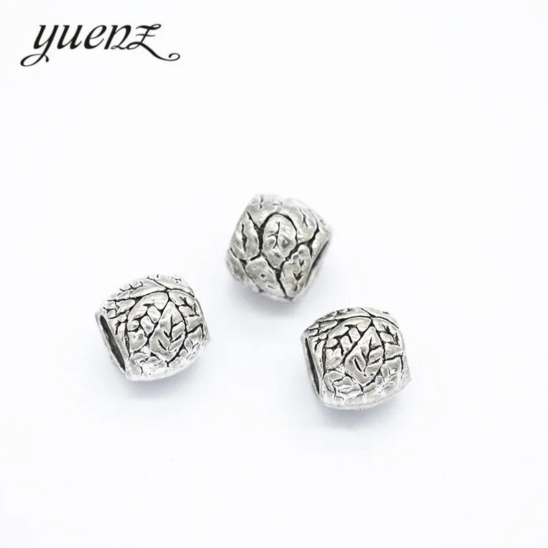 YuenZ Antique Silver Color Tree Leaf Big Hole Spacer Beads Charms Pendants for Bracelets Jewelry Making R214