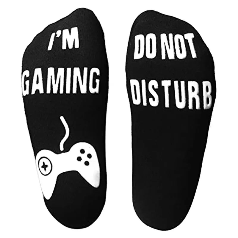 Funny Ankle Socks Cotton Letter Short Warm Socks Non-slip Print Gift Game Men Socks