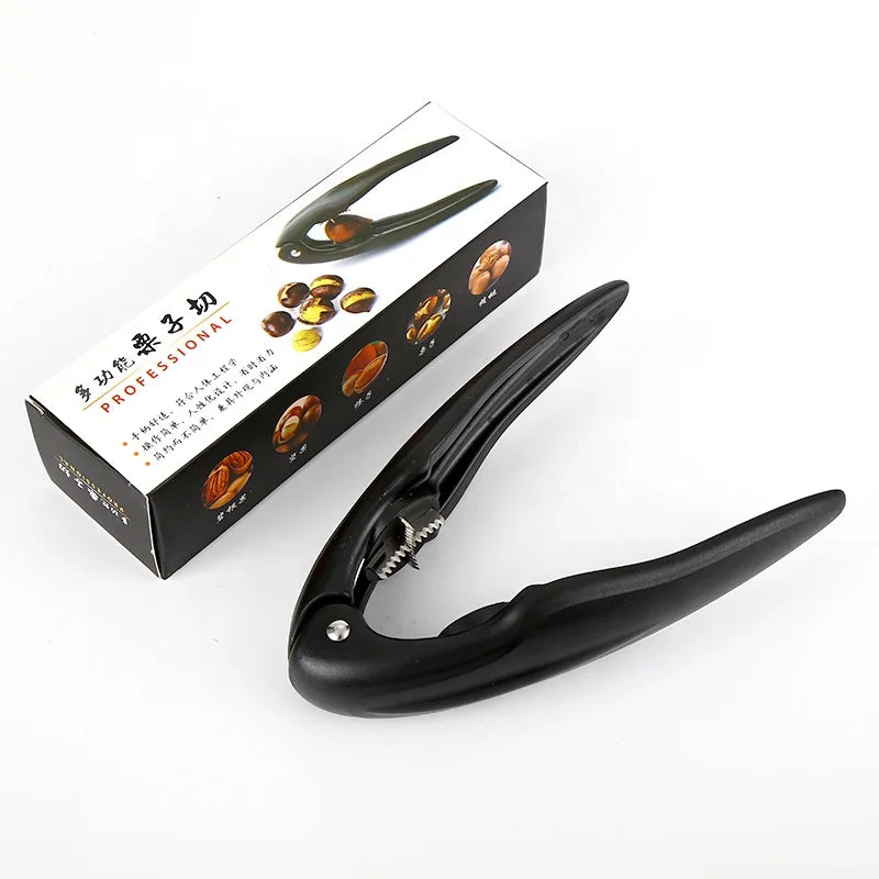 Custom Logo Multifunctional Stainless Steel Nut Walnut Pliers Vegetable Fruit Tools with Chestnut Opener Premium Metal Tool