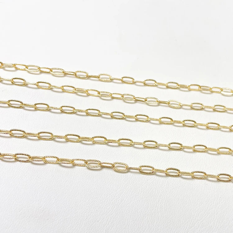 Wholesale 14K Gold Plated Oval Shape Jewelry Chain