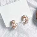 CAOSHI C Shaped Pearl Earring Korean Elegant Simple Cool Round Ear Ring Geometric Pearl Stud Earring Female Korean