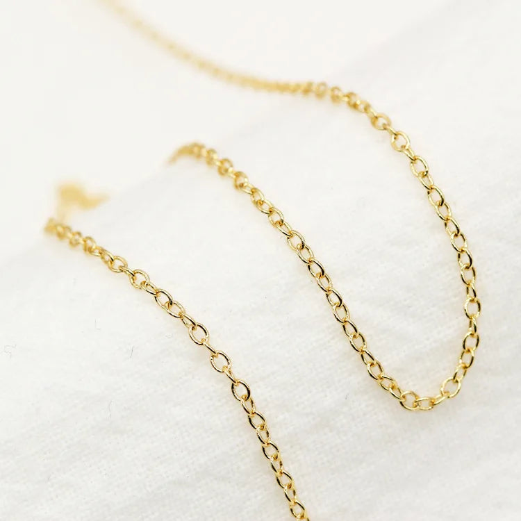 Factory Wholesale Flat O Shaped Jewelry Chain Roll 14k Gold Plated Brass Chain for Necklace Bracelet Earring Making Accessories