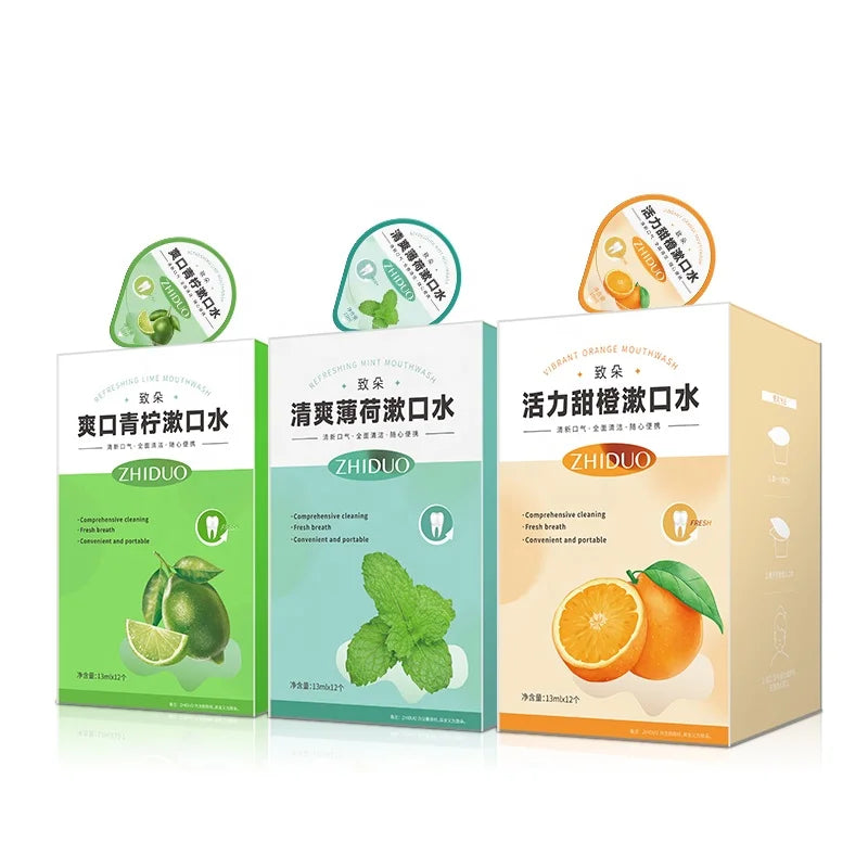 OEM/ODM  ZHIDUO Refreshing Lime Mint Vibrant Orange Mouthwash for Cleaning Oral and Protecting Teeth
