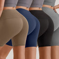 High Waist Breathable  Yoga Leggings Trousers Women Skinny Fit Casual Fifth Pants Tummy Control Peachy Bermuda Shorts