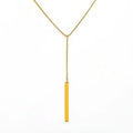 Joolim Jewelry Dainty Box Chain Y Tassel Piece Pendant Necklace 18K Gold Plated Stainless Steel Trendy  Necklace