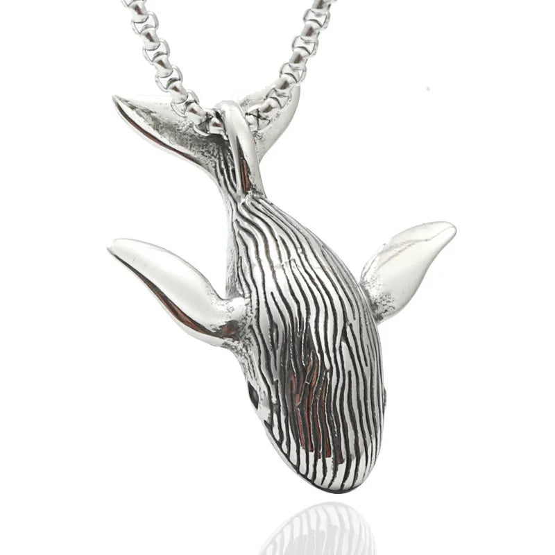 Wholesale Animal Jewelry Stainless Steel Blue Whale Necklace