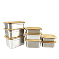 Microwave Safe Stainless Steel Lunch Box Food Container Bamboo Tiffin Thermal Insulation Bento Box for Kids Adults