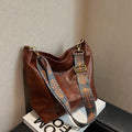 European American Retro PU Leather Women's Crossbody Bag Hot-Selling Single Shoulder Casual Bucket Bag Fashionable Autumn Style