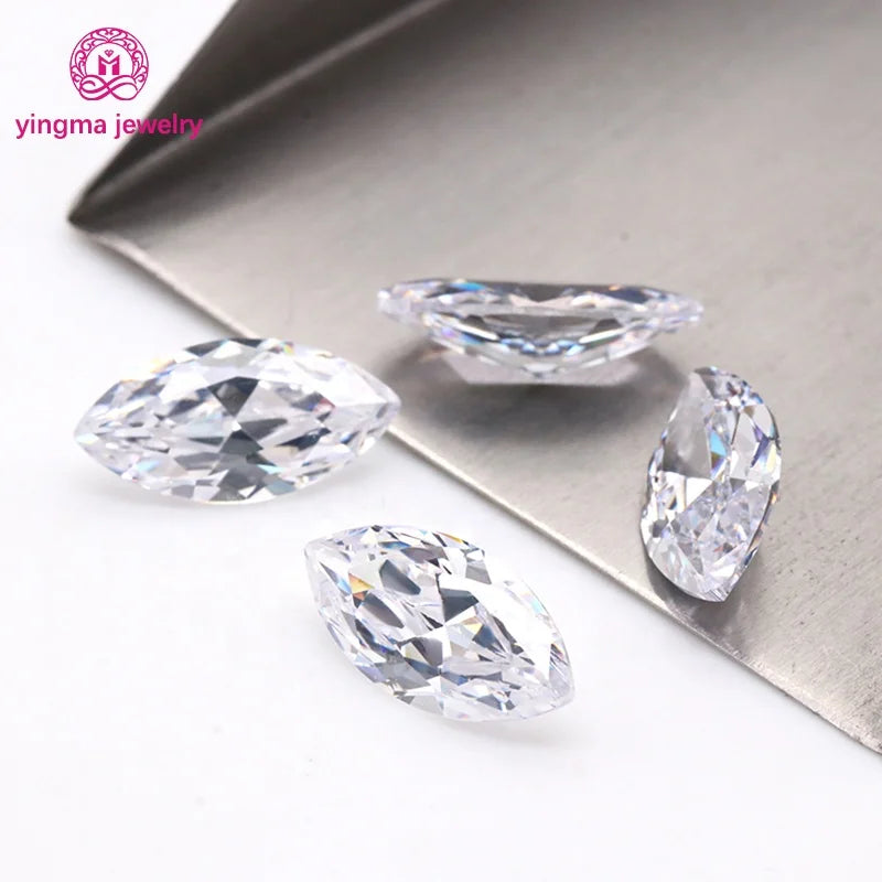 Yingma Manufacturers 1.5*3mm-9*18mm Stone Marquise Cut Cubic Zirconia White Color Cz Loose Gemstones for Fine Jewelry