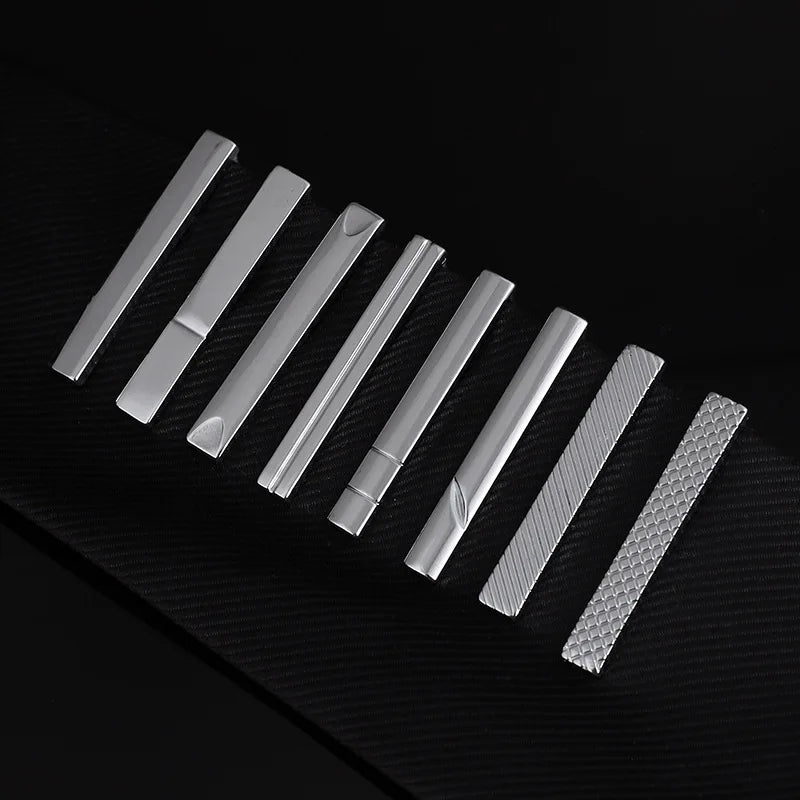 New Men's Tie Clip Sliver 4cm Short Tie Clip Fashion Wedding Suit Decor Men's Formal Business Metal Tie Clip Accessories