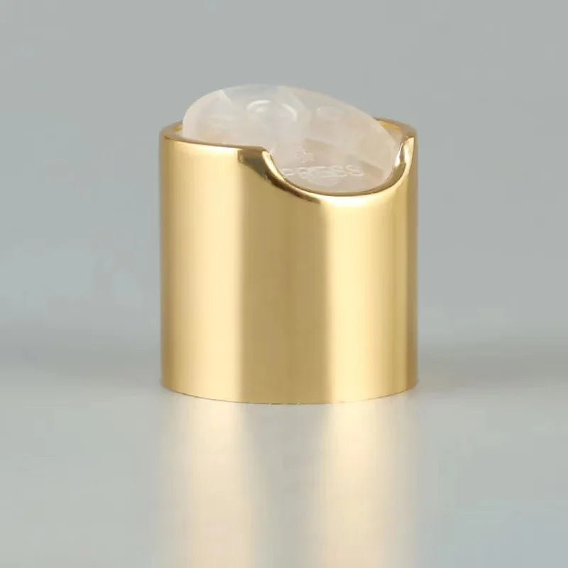 24/410 Aluminum Gold Press Cap Disc Top Cap for Personal Care Bottle