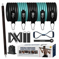 MR Pilates Bar Yoga Stick Kit with Resistance Bands for Home Gym-Durable Steel & Foam Pilates Exercise and Body Workout