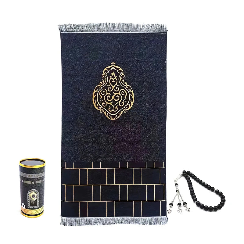 2025 New Design Muslim Ramadan Travel Prayer Mat Set Gift Janamaz Islamic Prayer Mat