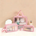 Custom Ladies PVC Transparent Cosmetic Bag Portable Travel Storage Large Capacity Waterproof Wash Bag with Zipper