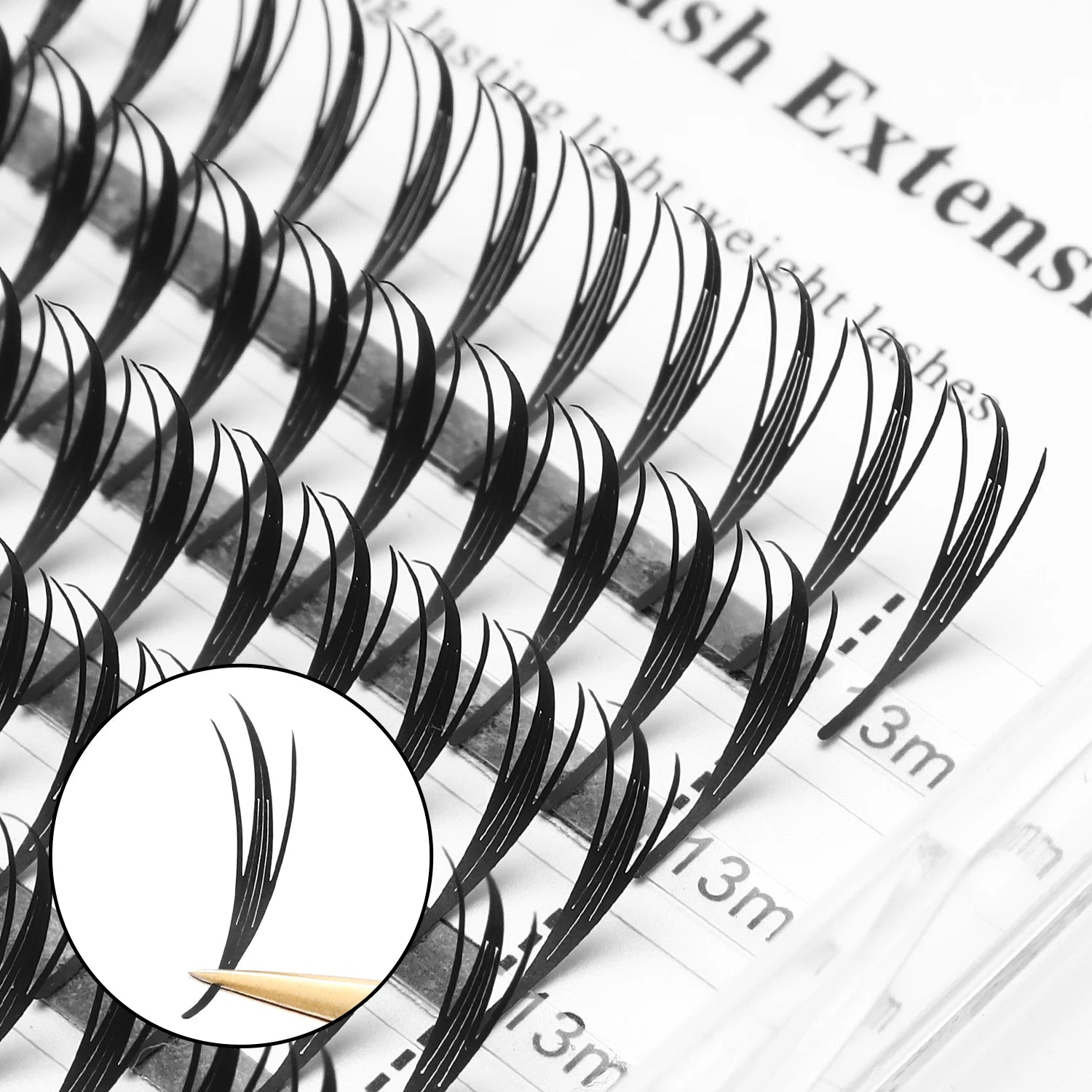 XIUSUZAKI 12 Rows Custom Private Label Super Soft Beauty Salon Premade Special Eyelash Grafting Luxury Comic Lash Extension