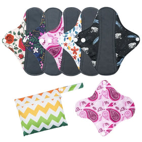 Eco-Friendly Sanitary Napkins for Women Washable Reusable Menstrual Pads Menstrual Napkins Reusable With Bamboo Charcoal