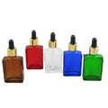 Luxury 30ml 1oz Square Glass Dropper Bottle Empty for Luxury Cosmetic Packaging for Skin Care Serums and Eye Drops