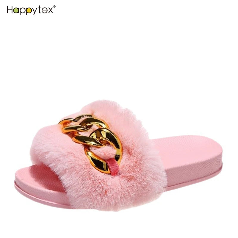 New Arrivals Good Quality Luxurious Fashion Furry EVA Open Toe Winter Summer Female for Anti Slip Cheap Price