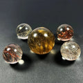 Natural Rutilated Quartz Sphere Crystal Ball Healing Stone Golden Rutilated Quartz Ball for Fengshui Decoration