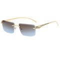 Superhot Eyewear 52208 Fashion Panther Stylish Designer Sun Glasses Unisex Rectangle Rimless Sunglasses