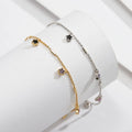 RINNTIN SA92 Minimalist Gold Plated 925 Sterling Silver Stars Shape Colorful Zircon Gemstone Anklet Bracelet Jewelry