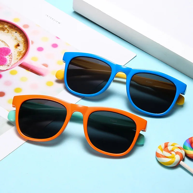 Sunway Eyewear Customization Kids Sun Glasses Wholesale Top Seller Silicone TPEE Flexible Boys Girls Children Soft Sunglasses