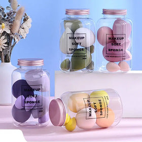 Vegan Latex-Free Makeup Blender 7pcs/set Puff Ball for Beauty Egg in a Jar Makeup Sponge in a Convenient Jar