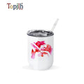 Topjlh 12oz Stainless Steel Tumbler with White Lid Custom Logo Microwave Safe Sublimation Blank for Mother's Day Gift Hot Sale