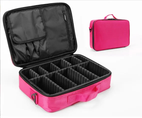 Hot Sale Professional Partition Portable Makeup Toolbox Travel  Cosmetic Bag With Makeup Artist Beauty Shoulder Tool Bag