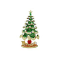SHINNYGIFTS Enameled Gold Metal Craft Heart-Shaped Glow-in-the-Dark Christmas Tree Decorative Box Wholesales