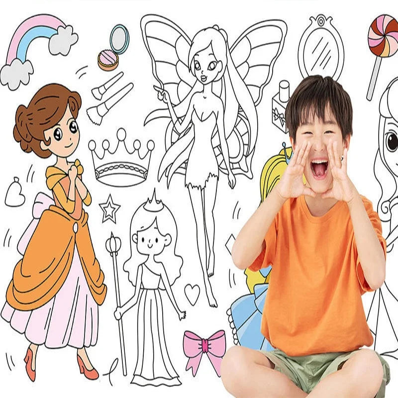 Toddlers & Children Boys & Girls Doodle Scrolls DIY Painting Sticker Coloring Sheets Painting Scrolls Educational Toys