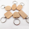 DIY Blank Wooden Key Chain Wood Keychain Key Ring Rectangular Engraving Key Holder Bag Pendant for Women