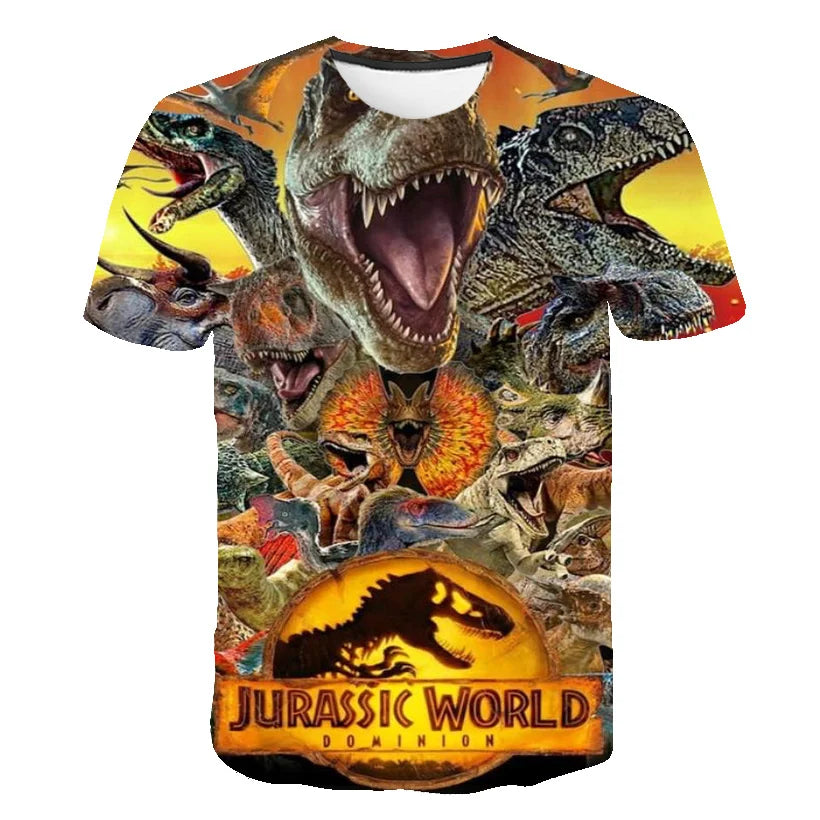 Dinosaur for 3D Printed Cartoon Men's T-Shirt 100% Polyester Breathable Anti-Pilling Smart Casual Short Sleeve Regular